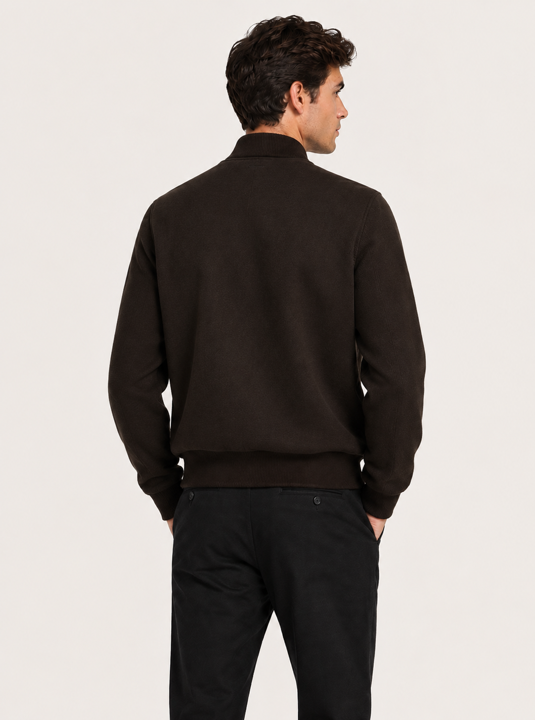 Olive Green Suede & Wool Bomber Jacket – Men