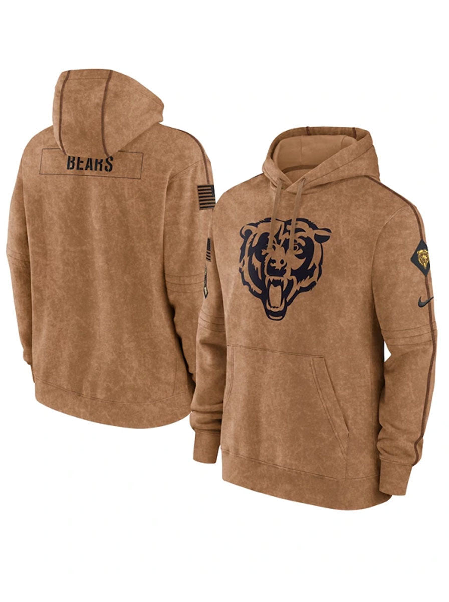 2023-Chicago-Bears-Salute-To-Service-Pullover-Brown-Hoodie
