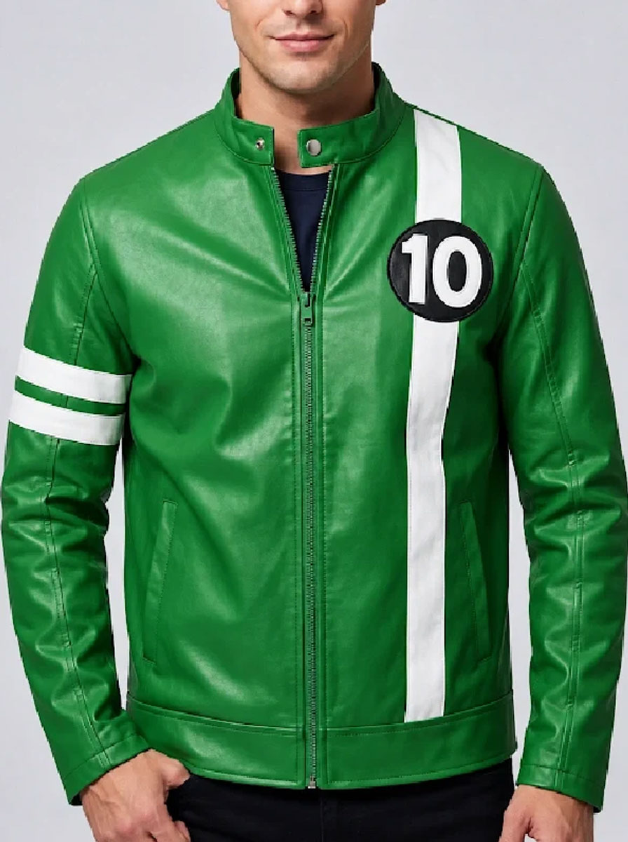 Ben-10-Leather-Green-racer-Jacket