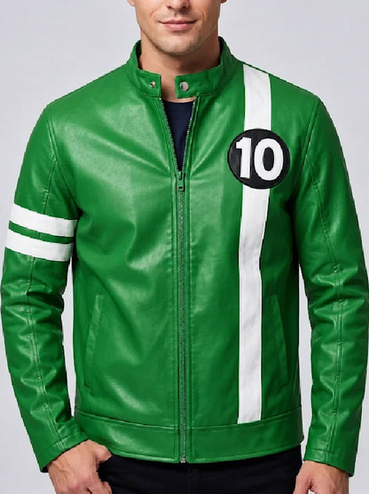 Ben-10-Leather-Green-racer-Jacket
