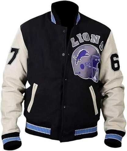 Detroit Beverly Hills Cop Varsity Jacket Men's - Axel Foley Lions Baseball Wool Varsity Jacket For Men