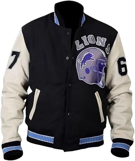 Detroit Beverly Hills Cop Varsity Jacket Men's - Axel Foley Lions Baseball Wool Varsity Jacket For Men