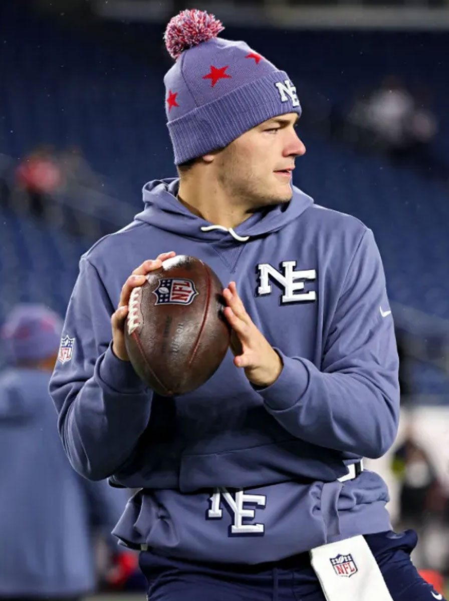 Drake-Maye-Patriots-Rivalries-Sideline-Blue-Hoodie