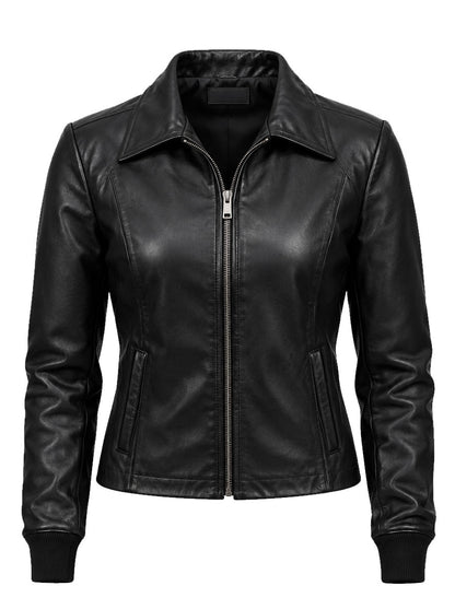 Emilie-Ullerup-Neagley-2026-Black-Leather-Jacket