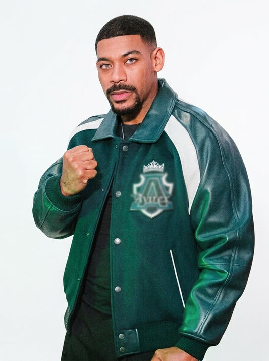Lanterns 2026 John Stewart Green Wool & Leather Letterman Varsity Jacket