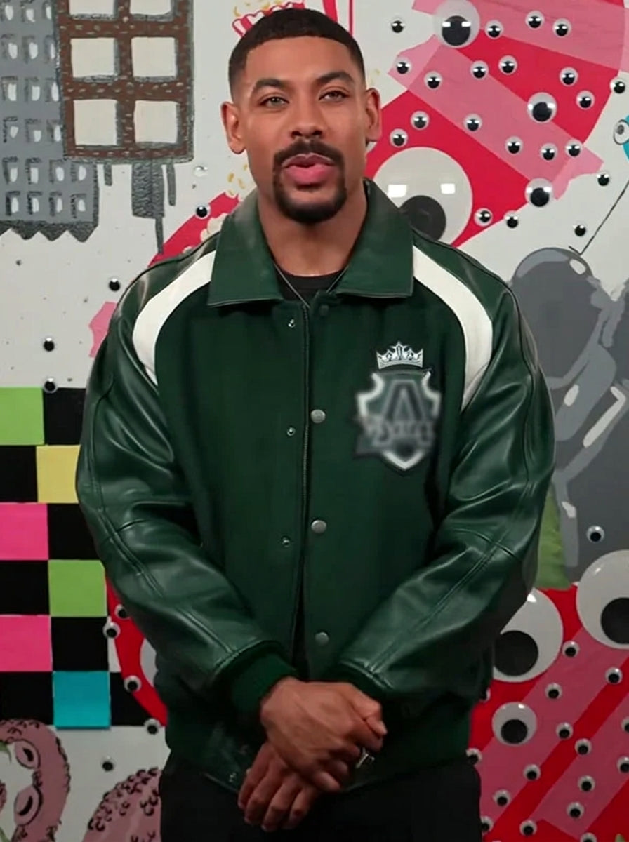 Lanterns 2026 John Stewart Green Wool & Leather Letterman Varsity Jacket