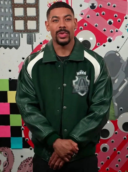 Lanterns 2026 John Stewart Green Wool & Leather Letterman Varsity Jacket