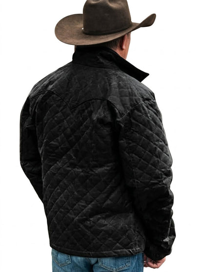 John-Dutton-Yellowstone-S04-Quilted-Black-Jacket