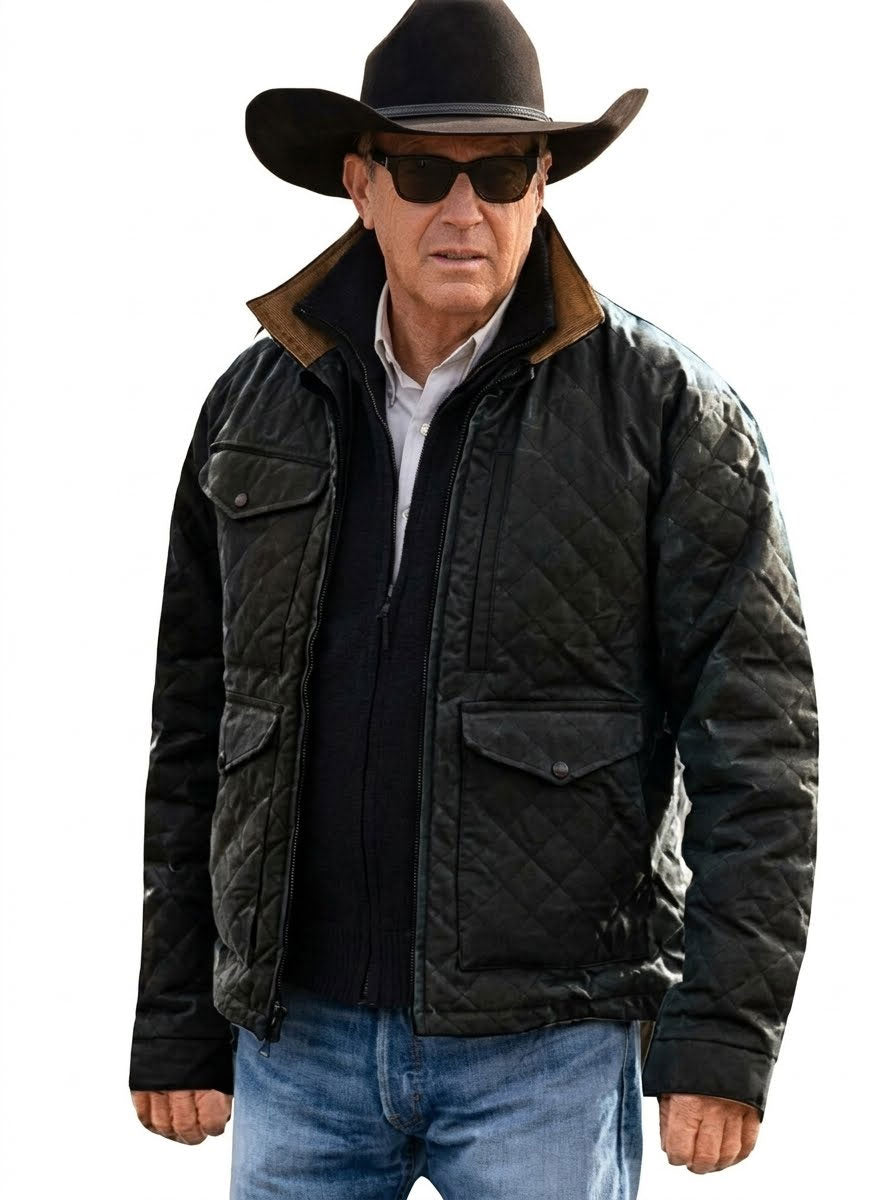 John-Dutton-Yellowstone-S04-Black-Quilted-Jacket
