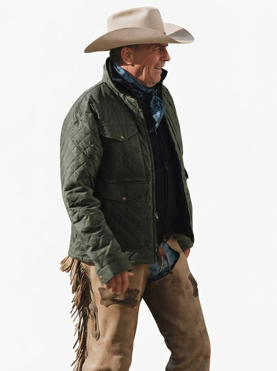 John-Dutton-Yellowstone-S04-Green-Quilted-Jacket
