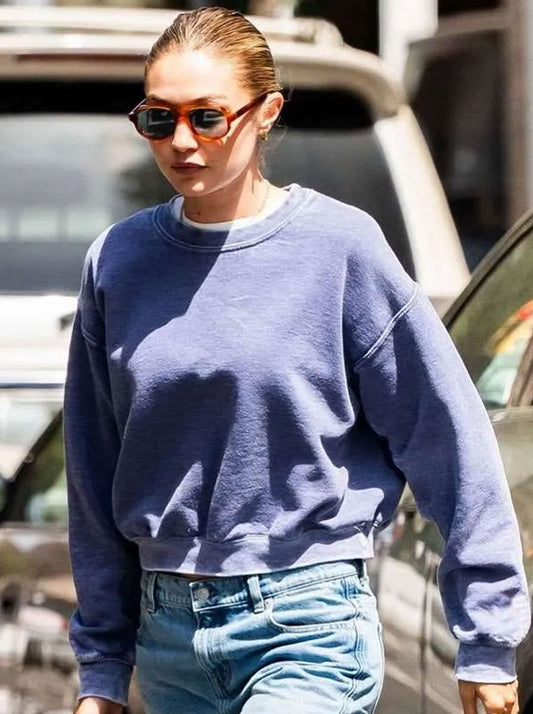 Gigi Hadid NYC 2026 Blue Sweatshirt