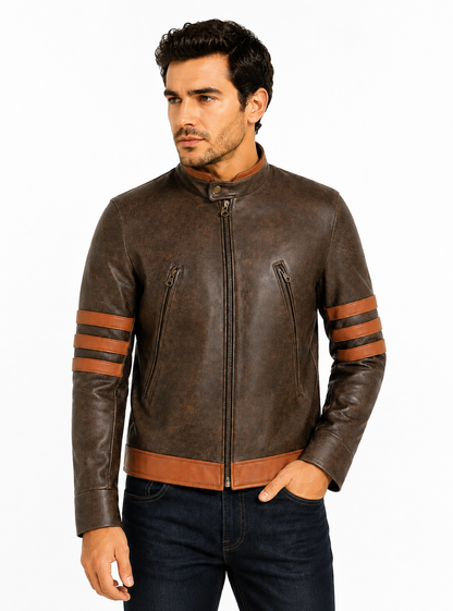 Wolverine Inspired Brown Genuine Leather Jacket – X-Men Origins Style