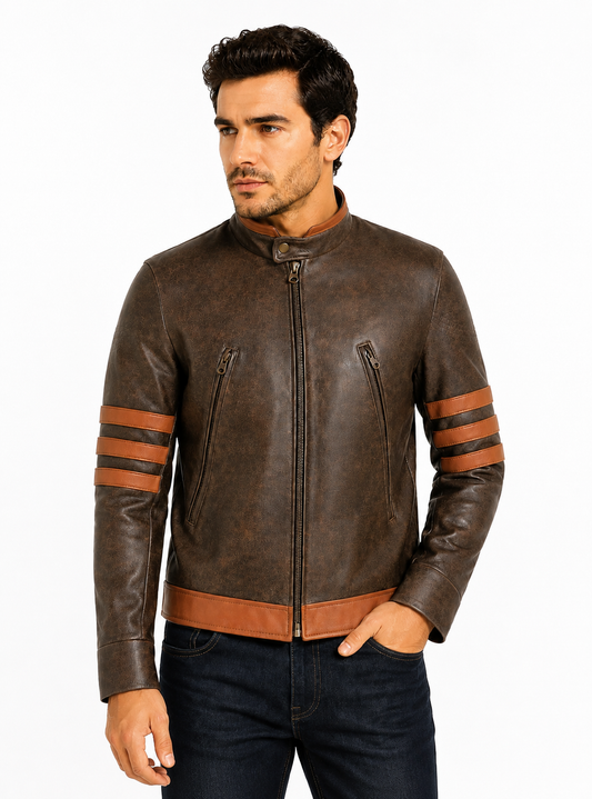Wolverine Inspired Brown Genuine Leather Jacket – X-Men Origins Style