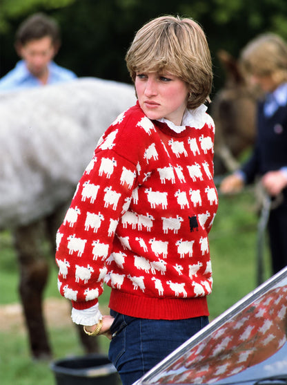Princess-Diana-Sheep-Red-Wool-Sweater
