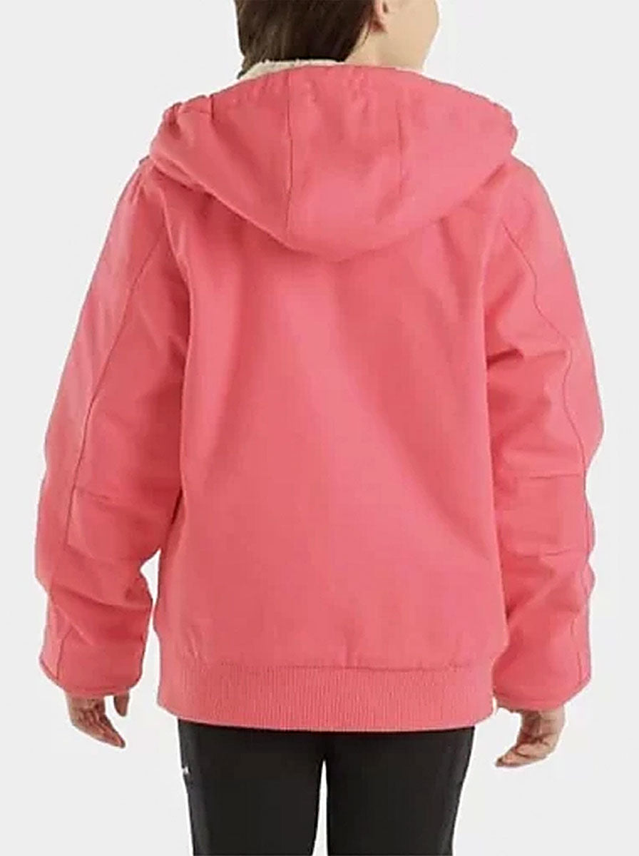 Womens-Pink-Carhartt-Sherpa-Hooded-Jacket