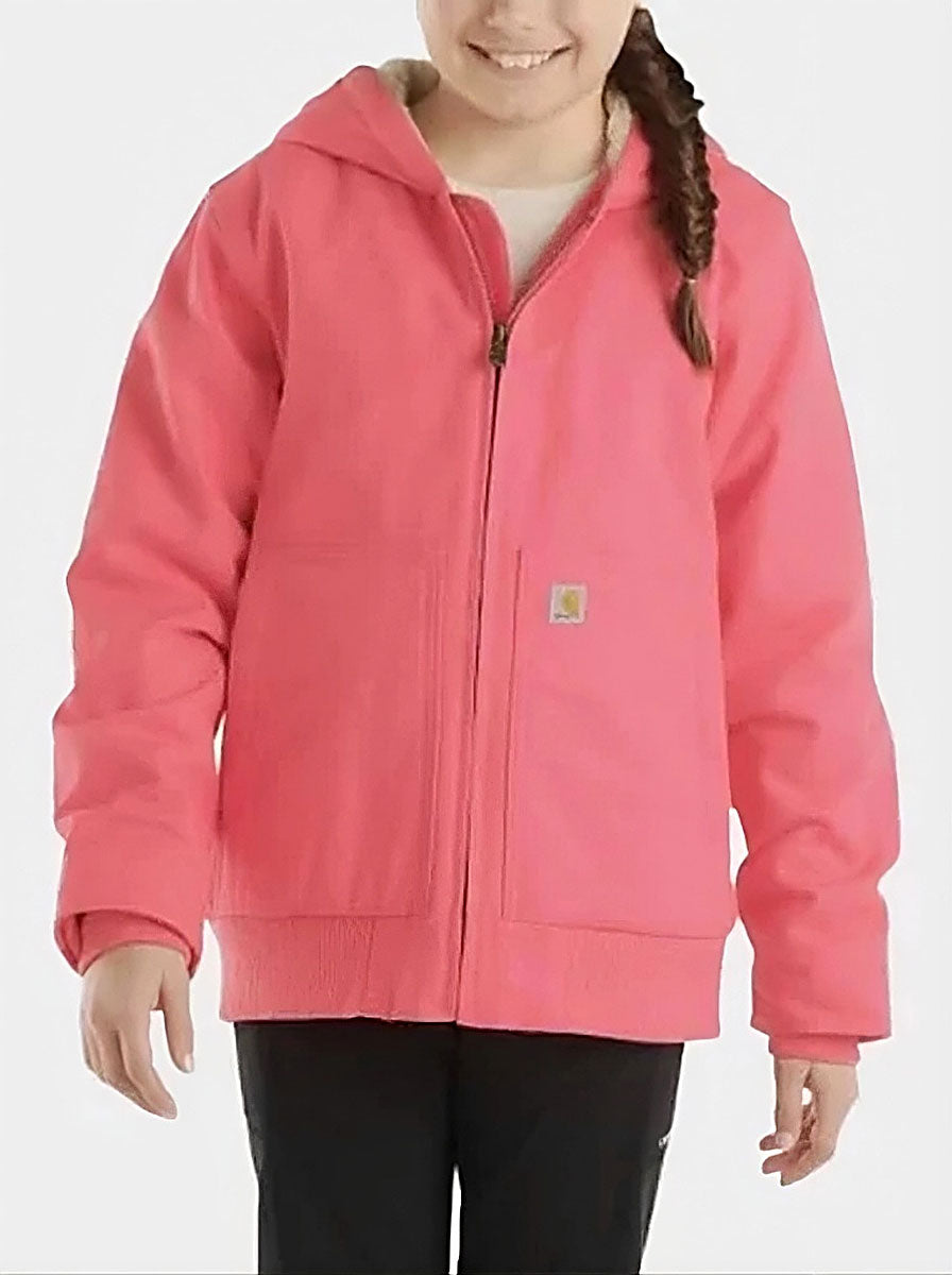 Womens-Pink-Carhartt-Hooded-Sherpa-Jacket