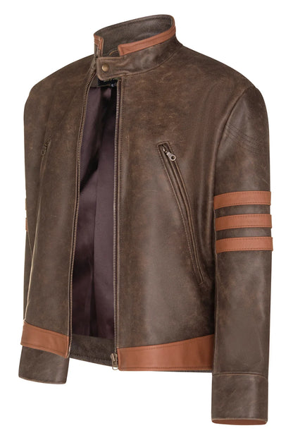 Wolverine Inspired Brown Genuine Leather Jacket – X-Men Origins Style