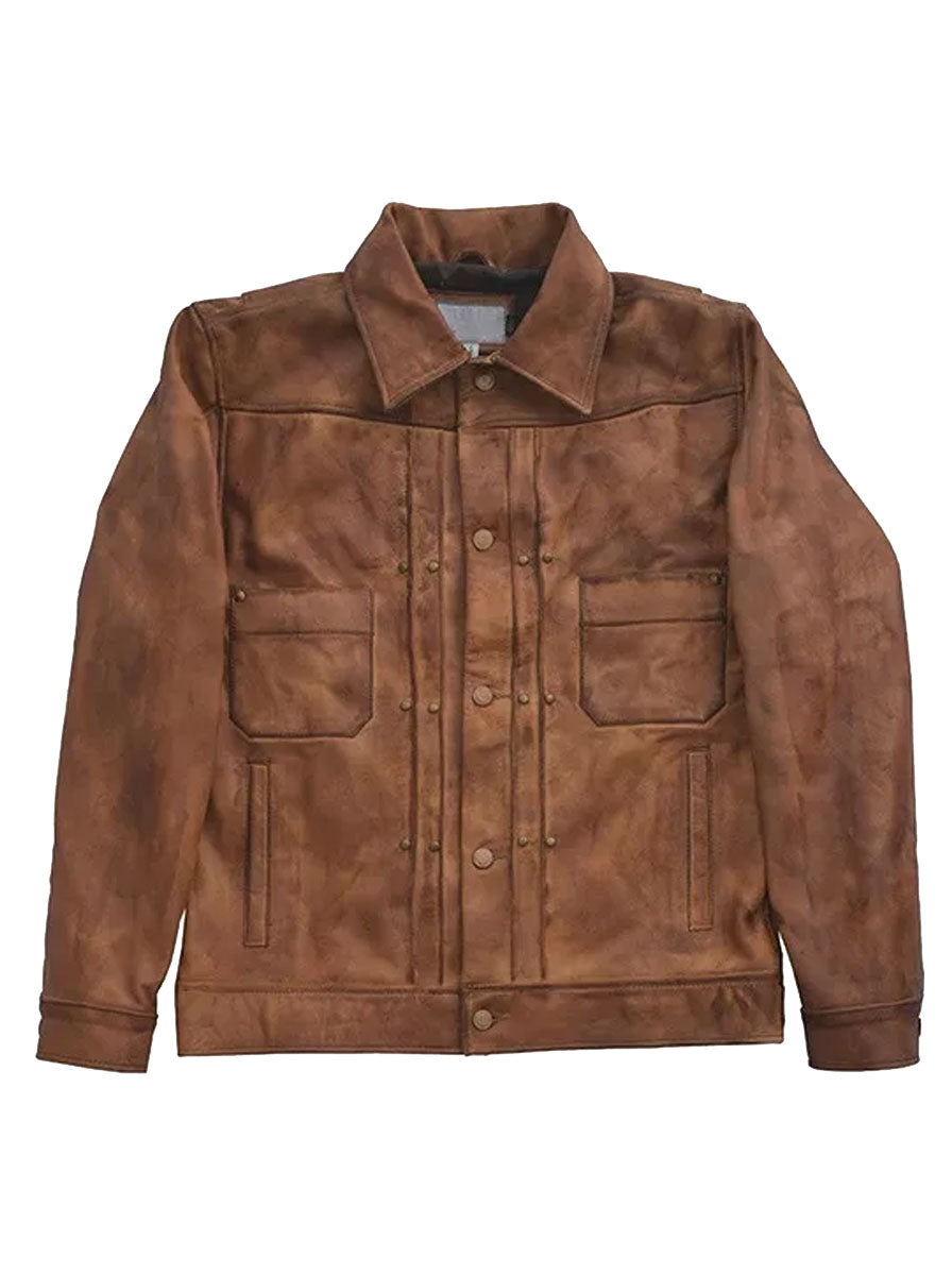 Yellowstone-Luke-Grimes-Leather-Brown-Jacket