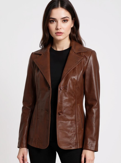 Opulent Leather Blazer