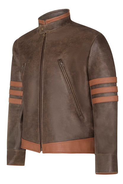 Wolverine Inspired Brown Genuine Leather Jacket – X-Men Origins Style